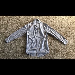 Men’s Dress Up Button Down Slim Fit Shirt- Grey S